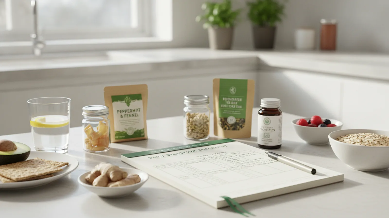 A Food And Symptom Note For Everyday Digestion Checklist For First Time Readers cover image