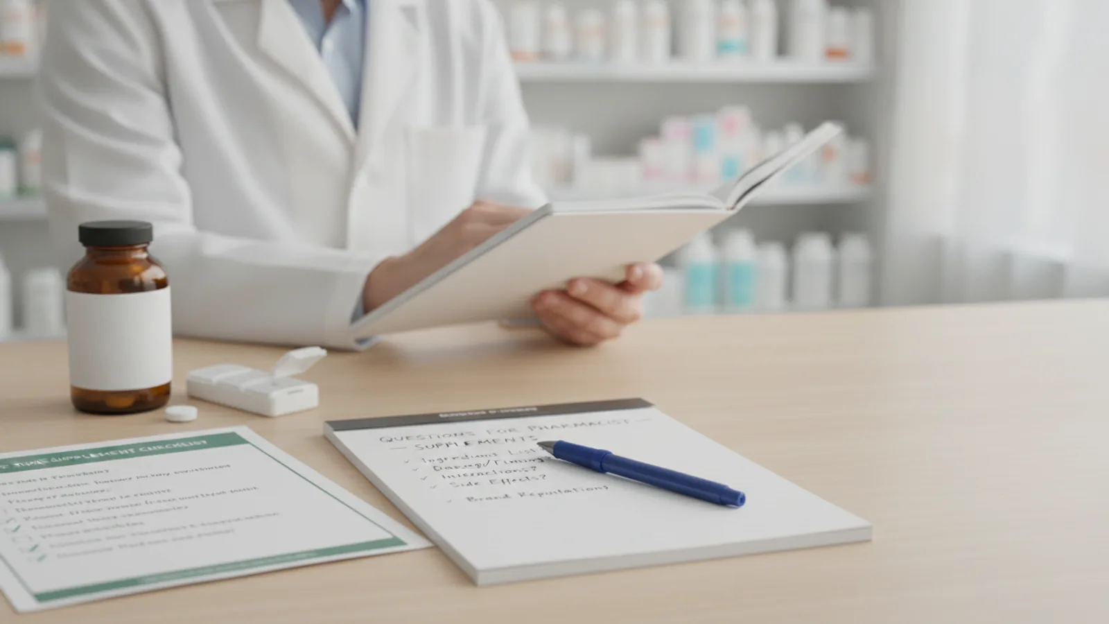 Preparing Questions For A Pharmacist About A Supplement Checklist For First Time Readers cover image